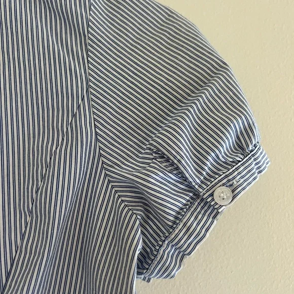 The Limited Striped Short Sleeve Ruffle Shirt Size XS - Picture 8 of 9